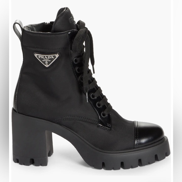 Prada
Nylon Lace-Up Combat Boots 38 NIB - Picture 1 of 12